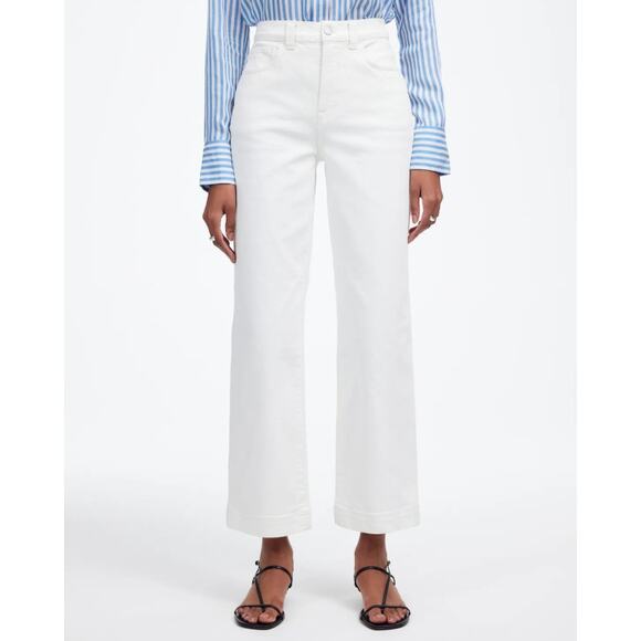 Madewell The Petite Perfect Vintage Wide-Leg Crop Jeans WMNS 26P White High-Rise